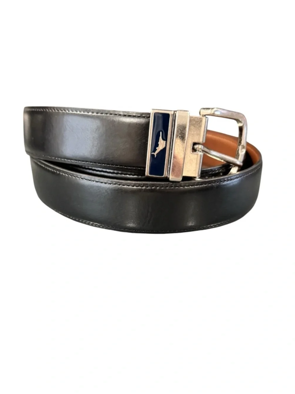Tommy Bahama Reversible XL Black Brown Leather Belt